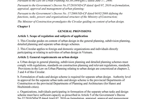 Circular No.06/2013/TT-BXD guiding on content of urban design