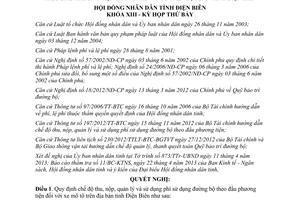 Nghị quyết 302/2013/NQ-HĐND năm 2013 phí sử dụng đường bộ xe mô tô tại Điện Biên