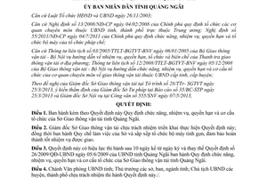 Quyết định 24/2013/QĐ-UBND cơ cấu tổ chức Sở Giao thông vận tải Quảng Ngãi