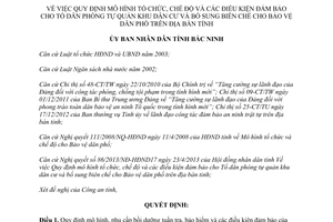 Quyết định 181/2013/QĐ-UBND tổ chức chế độ điều kiện đảm bảo Tổ dân phòng tự quản Bắc Ninh