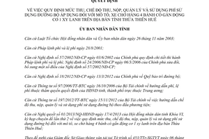 Quyết định 17/2013/QĐ-UBND phí sử dụng đường bộ mô tô xe chở hàng Thừa Thiên Huế