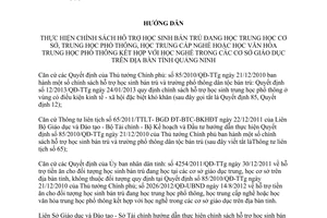 Hướng dẫn 1678/HDLN-SGD&ĐT-STC 2013 hỗ trợ học sinh bán trú trung học cơ sở Quảng Ninh