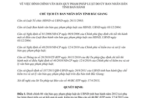 Quyết định 693/QĐ-UBND năm 2013 đính chính văn bản Bắc Giang