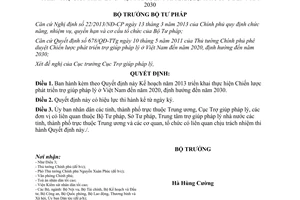 Quyết định 1147/QĐ-BTP 2013 Chiến lược phát triển trợ giúp pháp lý