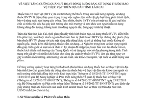 Chỉ thị 01/2013/CT-UBND quản lý buôn bán sử dụng thuốc bảo vệ thực vật Lào Cai