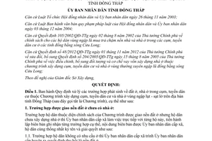 Quyết định 15/2013/QĐ-UBND xử lý trường hợp phát sinh đất ở nhà ở Đồng Tháp