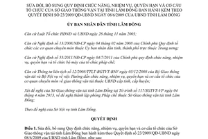 Quyết định 23/2013/QĐ-UBND sửa đổi chức năng nhiệm vụ quyền hạn Sở Giao thông