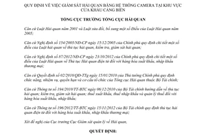 Quyết định 1570/QĐ-TCHQ năm 2013 Quy định việc giám sát hải quan bằng camera