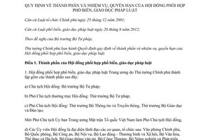 Quyết định 27/2013/QĐ-TTg Hội đồng phối hợp phổ biến giáo dục pháp luật