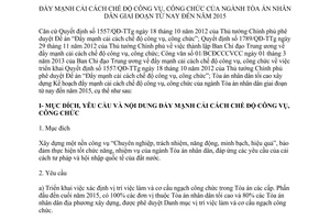 Kế hoạch 270/KH-TANDTC 2013 cải cách chế độ công vụ công chức Tòa án nhân dân từ nay đến 2015