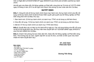 Quyết định 768/QĐ-UBND năm 2013 công bố thủ tục hành chính của tỉnh Cà Mau