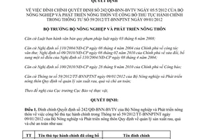 Quyết định 1126/QĐ-BNN-BVTV 2013 đính chính 242/QĐ-BNN-BVTV công bố thủ tục hành chính