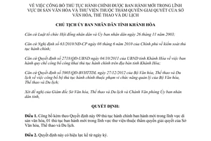 Quyết định 1181/QĐ-UBND năm 2013 công bố thủ tục hành chính tỉnh Khánh Hòa