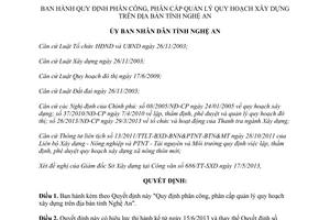 Quyết định 28/2013/QĐ-UBND phân công phân cấp quản lý quy hoạch xây dựng Nghệ An