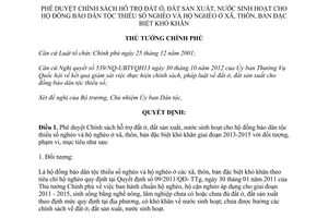 Quyết định 755/QĐ-TTg 2013 Chính sách hỗ trợ đất cho dân tộc thiểu số nghèo