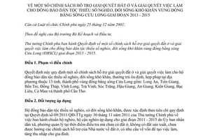 Quyết định 29/2013/QĐ-TTg chính sách hỗ trợ giải quyết đất ở và việc làm