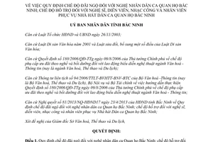 Quyết định 190/2013/QĐ-UBND chế độ đãi ngộ nghệ nhân dân ca Quan họ Bắc Ninh