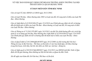 Quyết định 191/2013/QĐ-UBND chế độ giải thưởng khen thưởng Hội thi hát Dân ca Quan họ Bắc Ninh