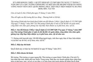 Quyết định 30/2013/QĐ-TTg sửa đổi chế độ quân nhân công chức quốc phòng phá bom