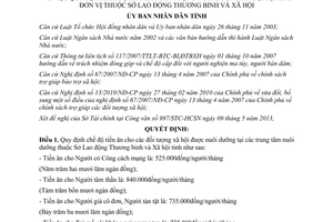 Quyết định 949/QĐ-UBND năm 2013 chế độ cho các đối tượng nuôi dưỡng xã hội