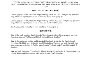 Quyết định 1134/QĐ-TTCP năm 2013 chức năng nhiệm vụ quyền hạn Vụ Thanh tra