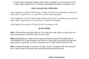 Quyết định 1135/QĐ-TTCP 2013 tổ chức hoạt động Vụ Thanh tra văn hóa xã hội