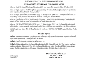 Quyết định 2632/QĐ-UBND năm 2013 tiếp tục thí điểm chế định thừa phát lại TPHCM