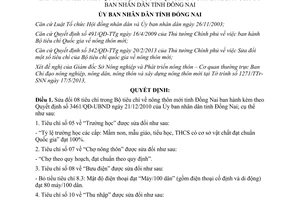 Quyết định 1527/QĐ-UBND năm 2013 sửa đổi Bộ tiêu chí nông thôn mới Đồng Nai