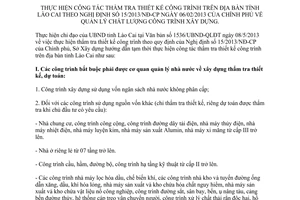 Hướng dẫn tạm thời 01/HD-SXD 2013 thẩm tra thiết kế công trình Lào Cai 15/2013/NĐ-CP Lào Cai
