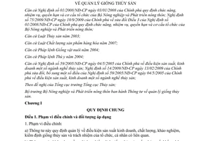 Thông tư 26/2013/TT-BNNPTNT quản lý giống thủy sản