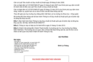 Thông tư 11/2013/TT-BGTVT Quy chuẩn kỹ thuật quốc gia phân cấp đóng tàu thủy cao tốc