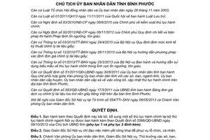 Quyết định 842/QĐ-UBND năm 2013 công bố thủ tục hành chính cấp tỉnh Bình Phước
