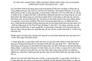 Chỉ thị 07/CT-TTg 2013 Chương trình tổng thể cải cách hành chính