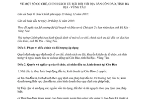 Quyết định 32/2013/QĐ-TTg cơ chế chính sách ưu đãi đối với địa bàn Côn Đảo