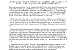 Chỉ thị 08/CT-BGTVT năm 2013 về tiếp công dân giải quyết khiếu nại tố cáo