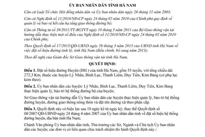 Quyết định 25/2013/QĐ-UBND đặt số hiệu đường huyện địa bàn tỉnh Hà Nam