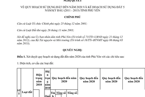 Nghị quyết 61/NQ-CP năm 2013 quy hoạch sử dụng đất đến năm 2020