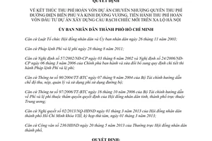 Quyết định 2651/QĐ-UBND 2013 kết thúc thu phí hoàn vốn đường Điện Biên Phủ Kinh Dương Vương Hồ Chí Minh