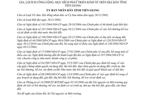 Quyết định 15/2013/QĐ-UBND bồi thường hỗ trợ tái định cư tại Tiền Giang