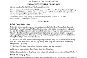 Quyết định 11/2013/QĐ-UBND hỗ trợ phát triển kinh tế vườn tại Quảng Nam