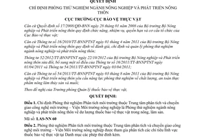 Quyết định 1063/QĐ-BVTV-QLT chỉ định Phòng thử nghiệm ngành nông nghiệp phát triển nông thôn 2013