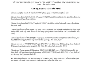 Quyết định 605/QĐ-UBND năm 2013 quy hoạch cấp nước Bắc Ninh đến 2030