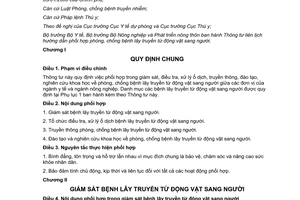 Thông tư liên tịch 16/2013/TTLT-BYT-BNNPTNT phòng chống bệnh lây truyền