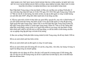 Kết luận 63-KL/TW năm 2013 cải cách chính sách tiền lương bảo hiểm xã hội 2020