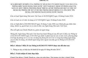 Thông tư 12/2013/TT-NHNN sửa đổi Thông tư 02/2013/TT-NHNN phân loại tài sản