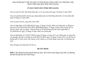 Quyết định 16/2013/QĐ-UBND Quy chế  tuyển dụng công chức xã phường thị trấn Tiền Giang 2013