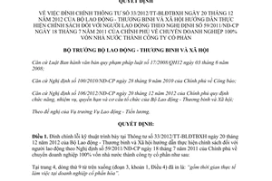 Quyết định 817/QĐ-BLĐTBXH năm 2013 đính chính Thông tư 33/2012/TT-BLĐTBXH