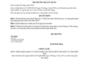 Quyết định 527/QĐ-BXD năm 2013 phát triển khoa học và công nghệ ngành xây dựng