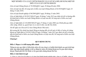 Thông tư 73/2013/TT-BTC hướng dẫn niêm yết chứng khoán tại Nghị định 58/2012