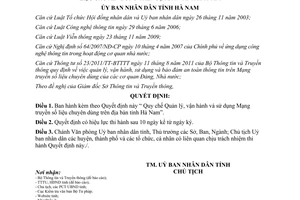 Quyết định 28/2013/QĐ-UBND quản lý mạng truyền số liệu chuyên dùng Hà Nam